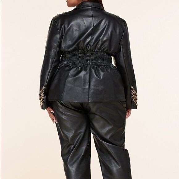 ❤️BRAND NEW! L’atise by Amy Plus Size Vegan Leather Pantsuit LAST ONE! - Picture 10 of 14